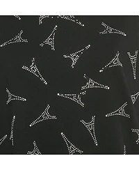 Pre-Owned Balenciaga Women's Eiffel Tower Crystal Jersey T-Shirt