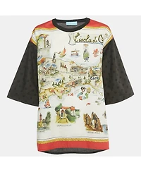 Pre-Owned Dolce & Gabbana Women's Printed Cotton Lisola Di Capri Top