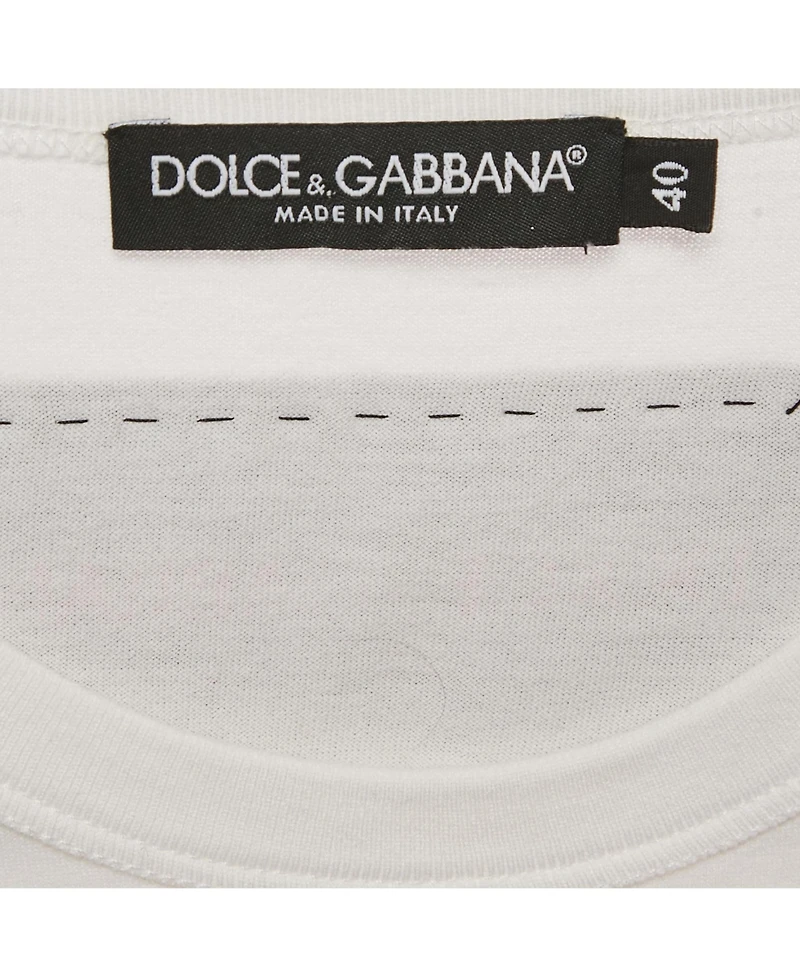 Pre-Owned Dolce & Gabbana Women's White Bellezza Print Jersey Sleeveless T-Shirt