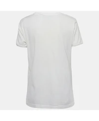 Pre-Owned Dolce & Gabbana Women's White Applique Cotton T-Shirt