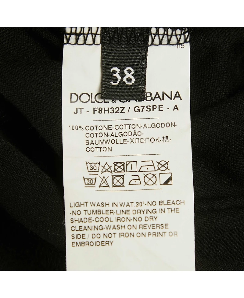 Pre-Owned Dolce & Gabbana Women's Black D& G Heart Print Cotton T-Shirt