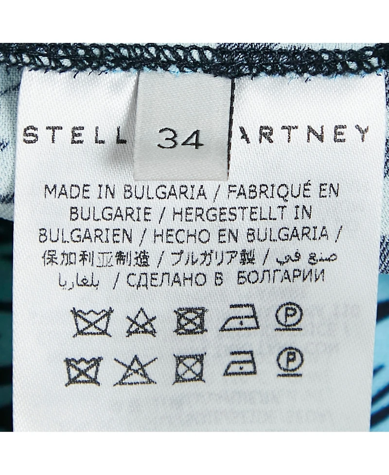 Pre-Owned Stella Mccartney Women's Blue Printed Crepe Midi Skirt