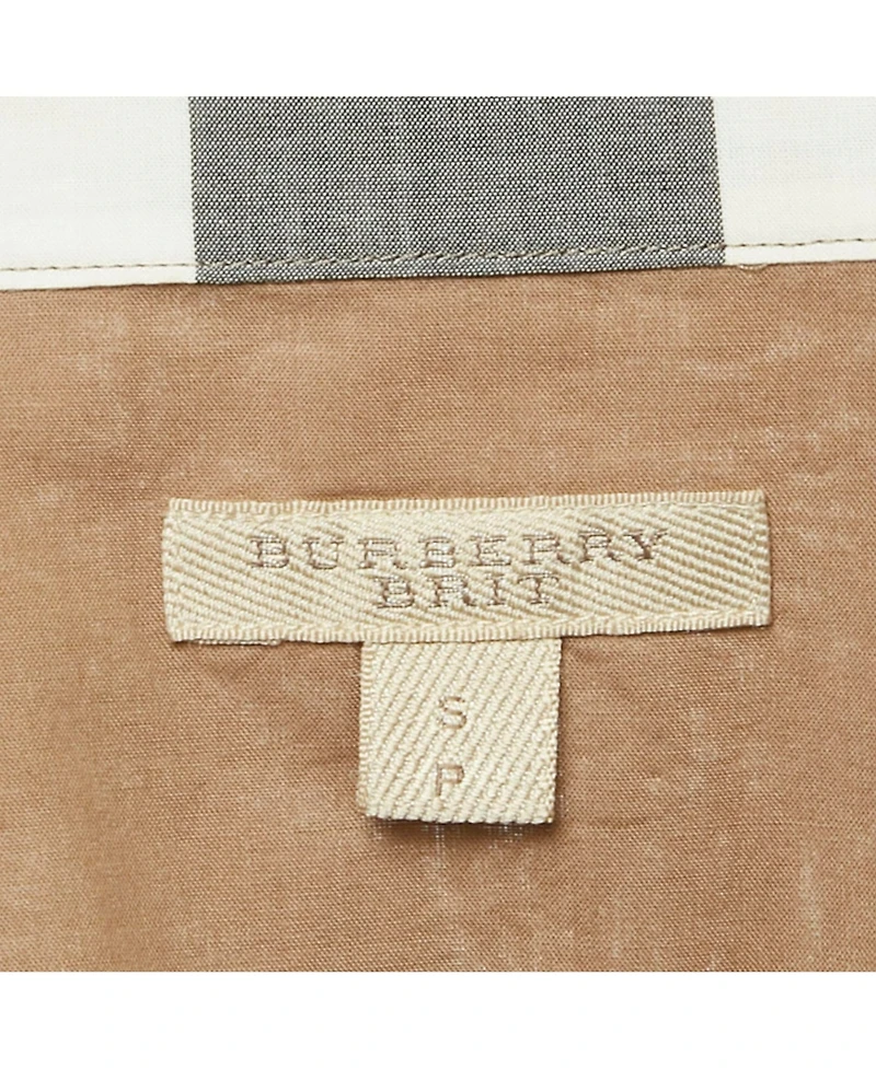 Pre-Owned Burberry Women's Beige Silk Buttoned A-Line Sleeveless Shirt Blouse