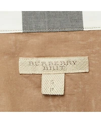 Pre-Owned Burberry Women's Beige Silk Buttoned A-Line Sleeveless Shirt Blouse