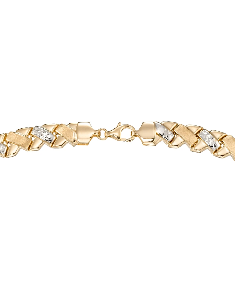 Macy's Diamond Cut Necklace in 18k Two-Tone Gold Over Sterling Silver