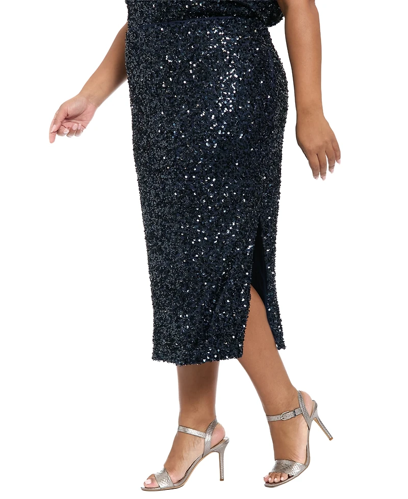 Muse Plus Side Slit Midi Skirt