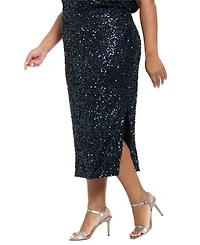 Muse Plus Side Slit Midi Skirt