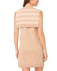 Msk Women's Cardigan Overlay Short Sweater Dress