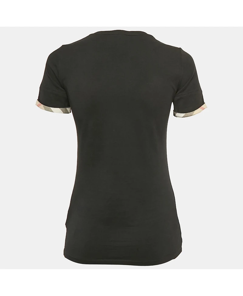 Pre-Owned Burberry Women's Stretch Cotton Cuffed Sleeve T-Shirt