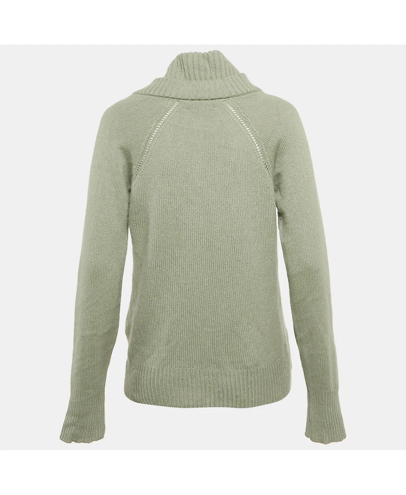 Pre-Owned Burberry Women's Prorsum Green Cashmere Knit Sweater