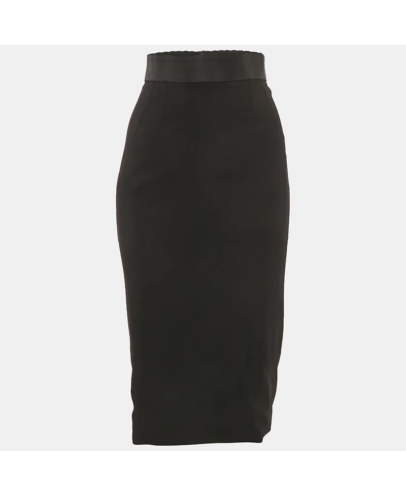 Pre-Owned Dolce & Gabbana Women's Black Crepe Pencil Skirt