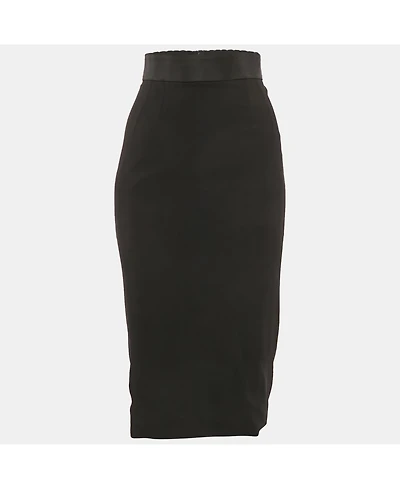 Pre-Owned Dolce & Gabbana Women's Black Crepe Pencil Skirt