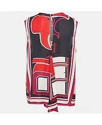 Pre-Owned Hermes Women's Multicolor Printed Silk Sleeveless Top