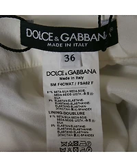 Pre-Owned Dolce & Gabbana Women's White Polka Dot Print Silk Mini Skirt