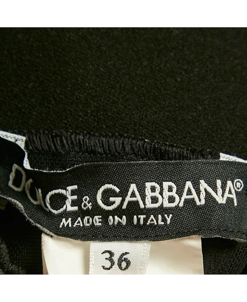 Pre-Owned Dolce & Gabbana Women's Black Polka Dot Print Mesh Midi Skirt