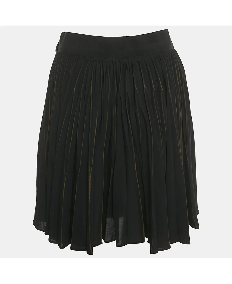 Pre-Owned Dolce & Gabbana Women's Black Crepe Pleated Mini Skirt