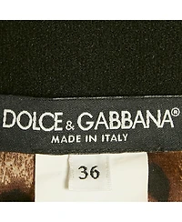 Pre-Owned Dolce & Gabbana Women's Brown Animal & Floral Print Crepe Midi Skirt