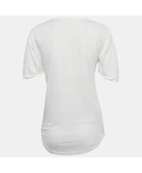 Pre-Owned Isabel Marant Women's Etoile Foil Logo Print Linen Jersey Top