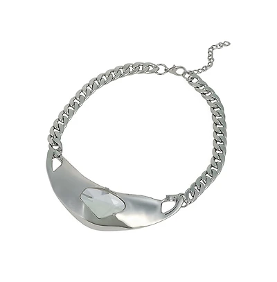 Women's The Petra-Chain Collar Necklace - Chrome Silver
