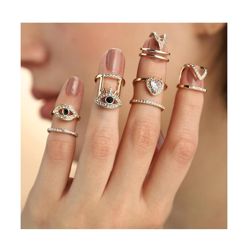 Women's The Malocchio Nail Rings - California Gold (Set Of 5)