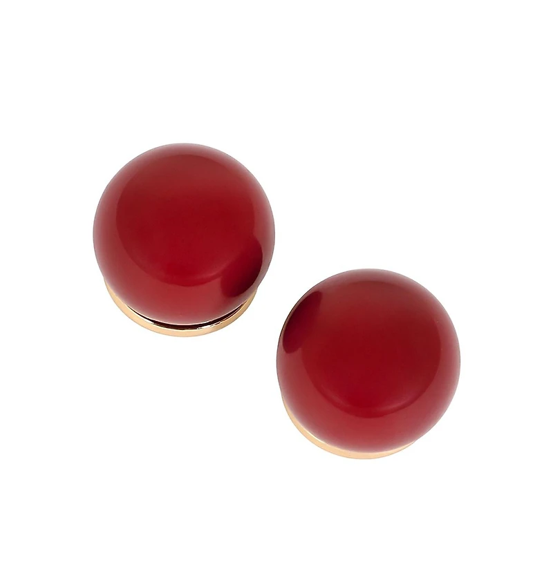 Women's The Chunky-Jacqueline Stud Earrings - Cherry Red & California Gold