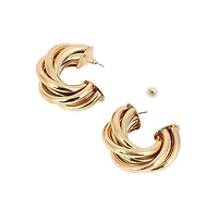 Women's The Chunky-Twist Half-Hoop Earrings - California Gold