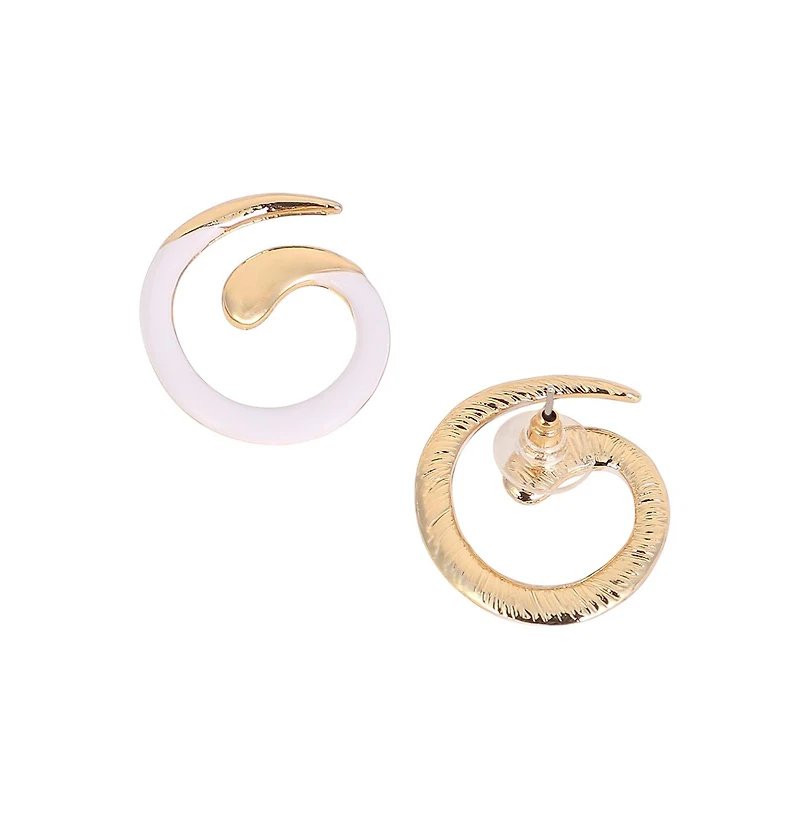 Women's The Enamel-Spirale Stud Earrings - California Gold