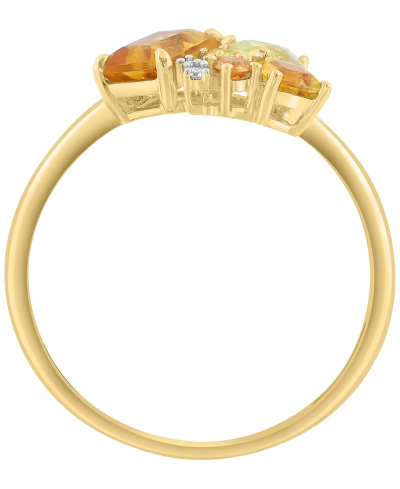 Effy Collection Diamond Accent & Multi Gemstones (7/8 ct. t.w.) Ring in 14k Yellow Gold