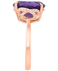 Effy Collection Diamond (1/8 ct. t.w.) & Amethyst (4-5/8 ct. t.w.) Ring in 14k Rose Gold