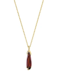 Effy Collection Diamond (1/10 ct. t.w.) & Garnet (3-3/8 ct. t.w.) Pendant Necklace in 14k Yellow Gold