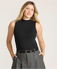 Lands' End Women's Sleeveless Polished Essentials Mock Neck Top