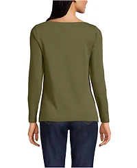 Lands' End Women's Long Sleeve Polished Essentials Boatneck Top