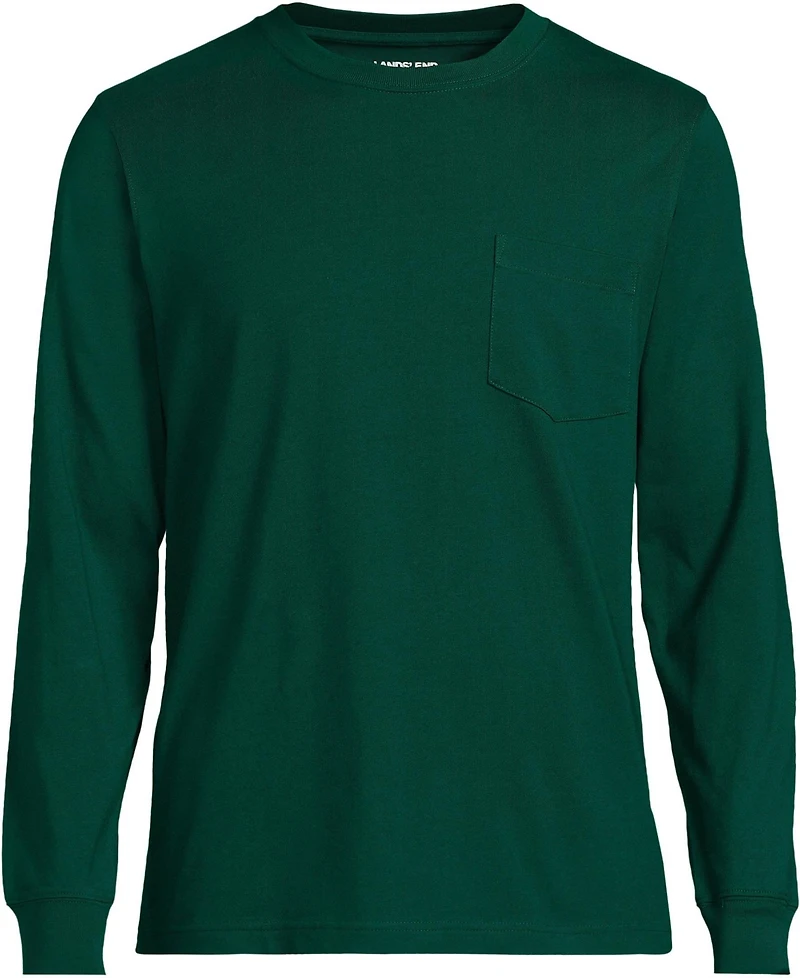 Lands' End Men's Super-t Long Sleeve T-Shirt with Pocket