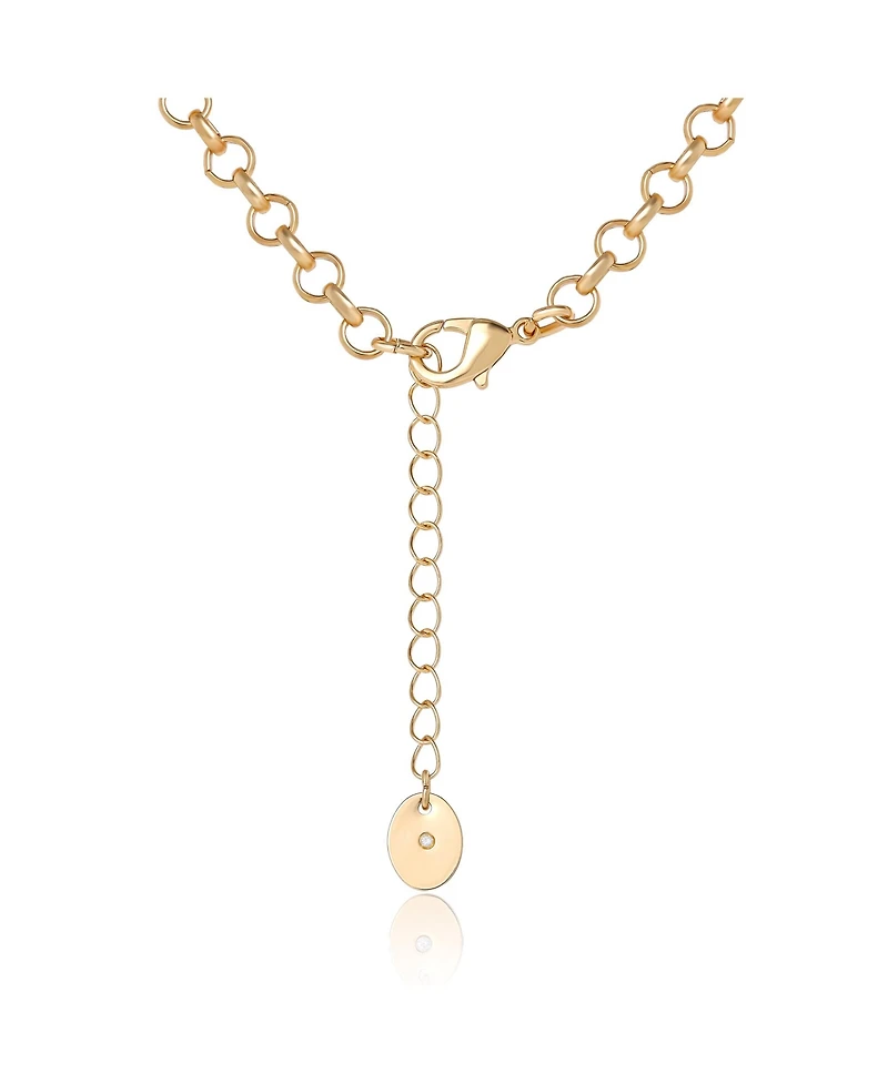 Juicy Couture Logo in Heart Pave Necklace - Gold tone