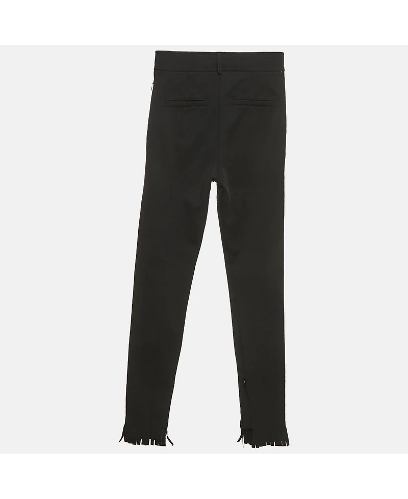 Pre-Owned Burberry Women's Crepe Fringed Hem Trousers