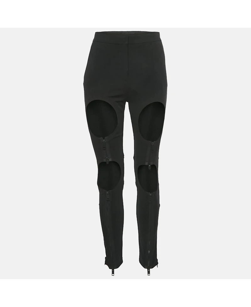 Pre-Owned Burberry Women's Crepe Cut-Out Zipper Detail Trousers