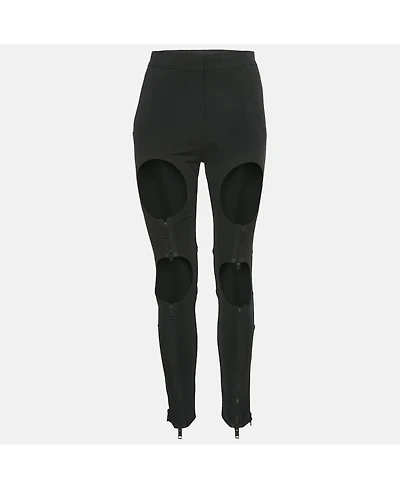 Pre-Owned Burberry Women's Crepe Cut-Out Zipper Detail Trousers