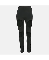 Pre-Owned Burberry Women's Crepe Cut-Out Zipper Detail Trousers