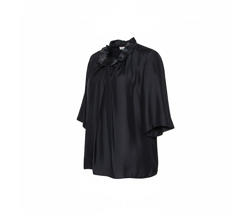 Pre-Owned Stella Mccartney Women's Sateen Gathered Neck Faye Top