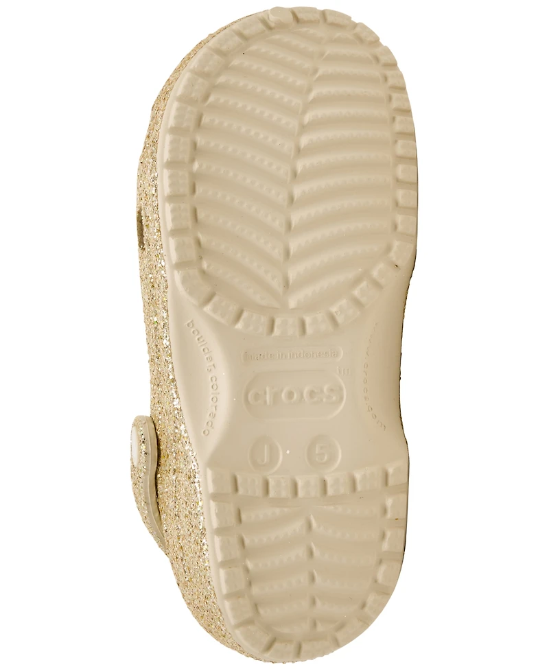 Crocs Little Girls Chunky Glitter Classic Clogs from Finish Line