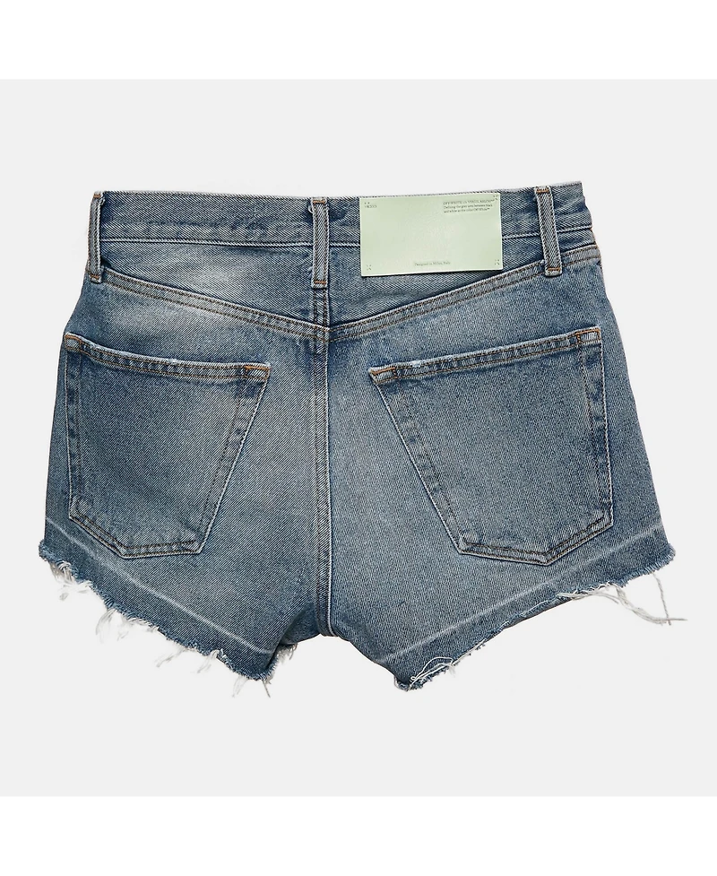 Pre-Owned Off-White Women's Blue Denim Raw Edge Shorts