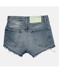 Pre-Owned Off-White Women's Blue Denim Raw Edge Shorts