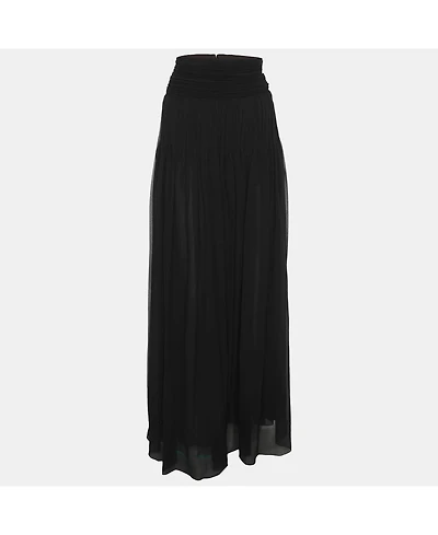 Pre-Owned Chloe Women's Black Silk Pleated Midi Skirts