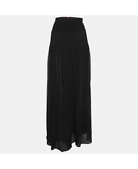 Pre-Owned Chloe Women's Black Silk Pleated Midi Skirts