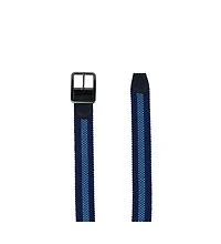 Trafalgar Big & Tall Arturo Black and Blue Striped Reversible Braided Casual Golf Belt