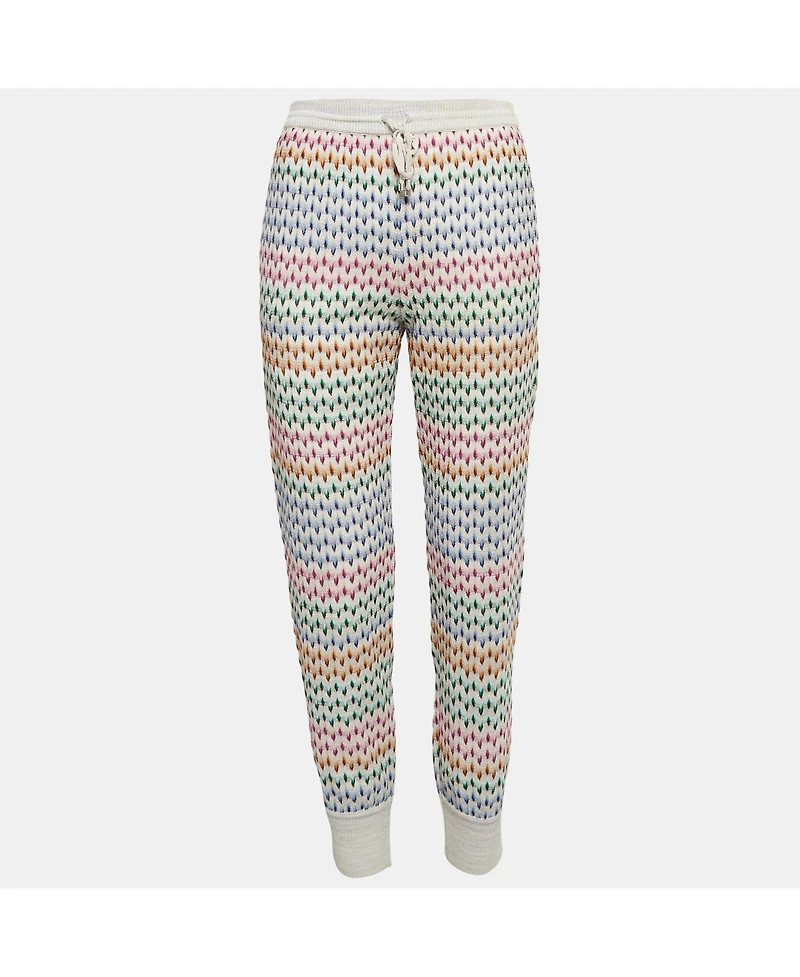 Pre-Owned Missoni Women's Grey Patterned Knit Jogger Pants