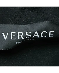 Pre-Owned Versace Women's Black Tweed Chain Insert Mini Skirt