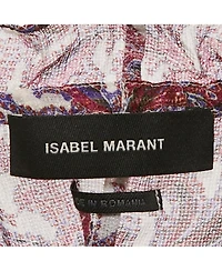 Pre-Owned Isabel Marant Women's Purple Printed Silk Ruffle Detail Top