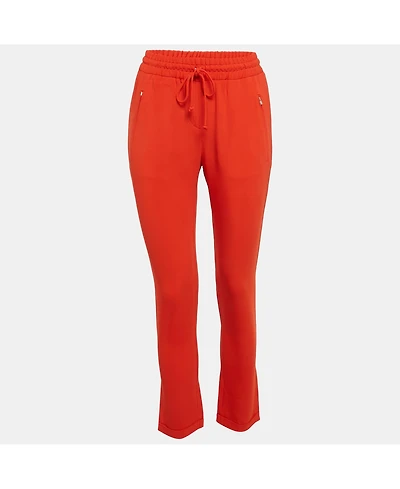 Pre-Owned Stella Mccartney Women's Orange Crepe Drawstring Trousers