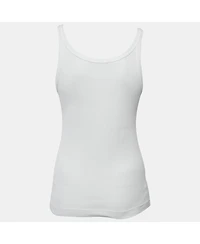 Pre-Owned Dolce & Gabbana Women's White Rib Knit Tank Top